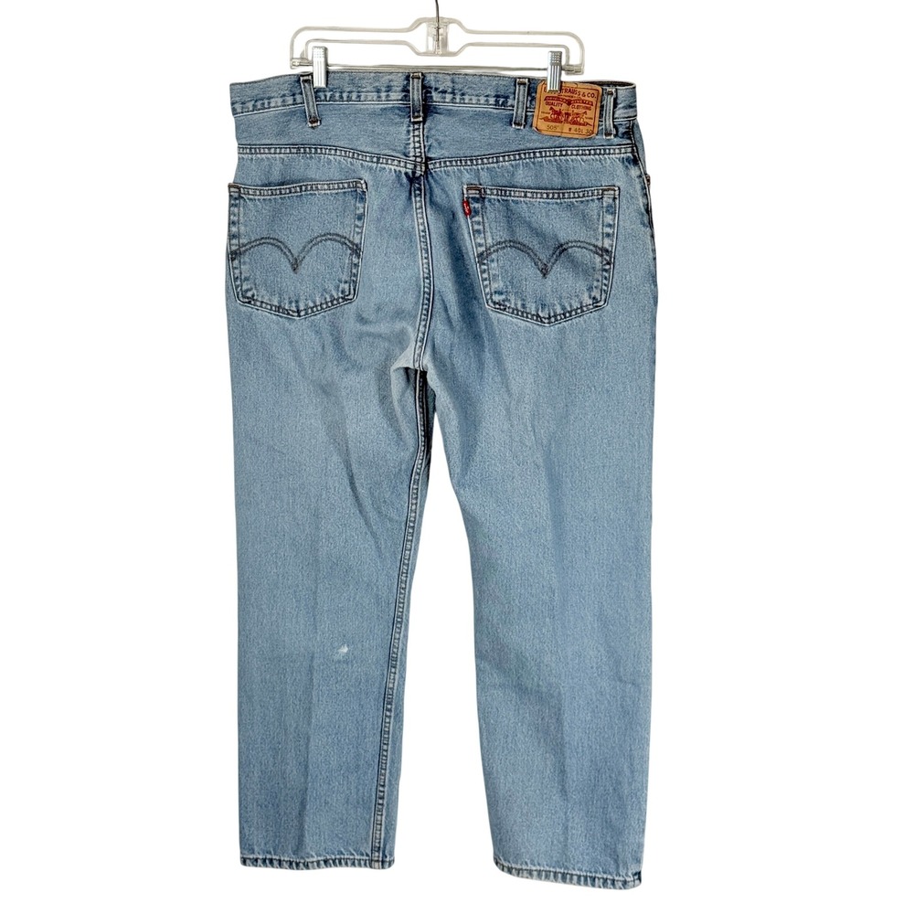 Levis 505 Regular Fit Jeans Mens 40x30 Light Wash‎ Blue Straight Leg Jeans gorp